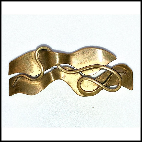 VINTAGE One of A Kind Handmade Handcrafted Brass Brooch Pin Artwear - Picture 1 of 6